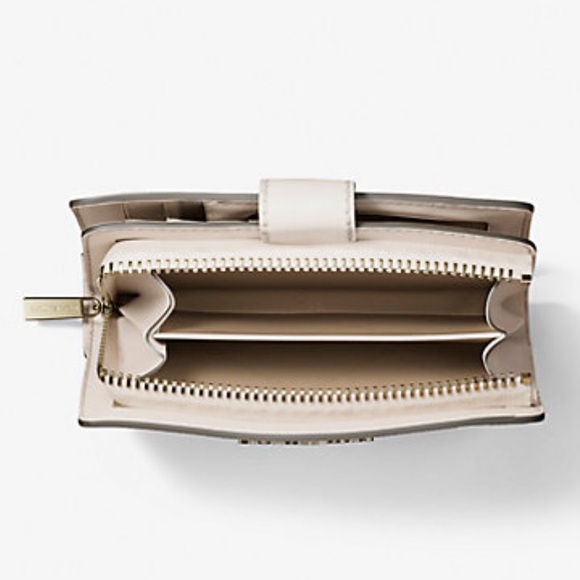 Michael Kors Jet Set Md Floral Embellished Signature Logo Bi-Fold Wallet ZP CN - Picture 7 of 16